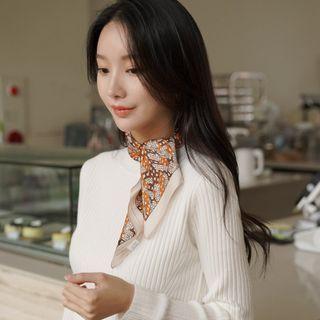 Patterned Square Silk Scarf