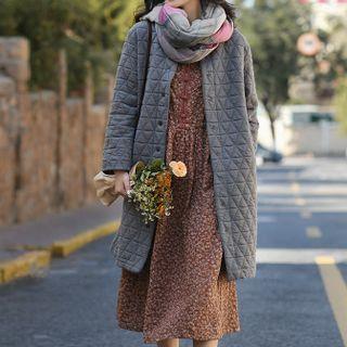 Quilted Long Button Coat