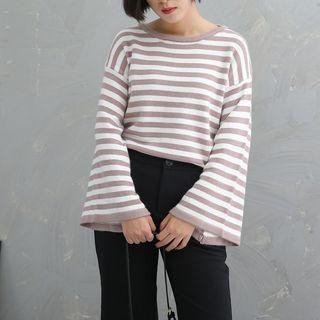 Striped Bell Sleeve Sweater