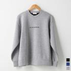 Letter Embroidered Boxy Sweatshirt