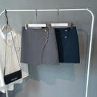 Buttoned Straight Fit Skirt