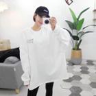 Letter-printed Oversized Long T-shirt