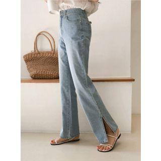 Slit-hem Wide-leg Jeans