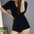 Short-sleeve Ribbed Swimsuit