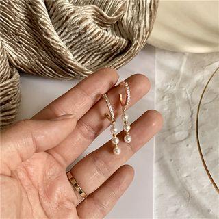 Rhinestone Imitation Pearl Earrings  - [golden] A Pair Of Earrings