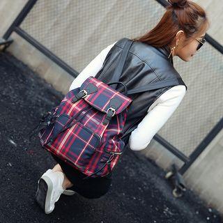 Plaid Nylon Backpack