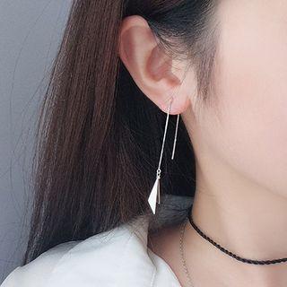 925 Sterling Silver Triangle Dangle Earring Rhombus - One Size