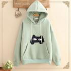 Cat Patch Pocketed Hoodie