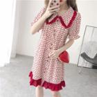 Cherry-print Ruffled-trim Shirtdress