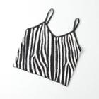 V-neck Zebra Print Slim Fit Knit Camisole Top