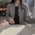Raglan-sleeve Knit Cardigan