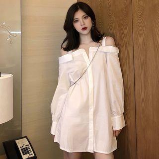 Long-sleeve Cold-shoulder Shirt