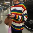 Couple Matching Rainbow Striped Sweater