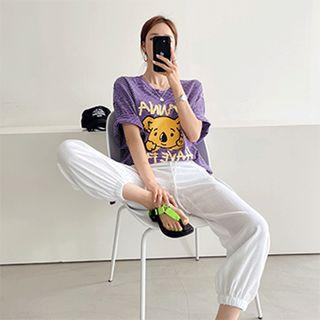 Koala Print Stripe T-shirt