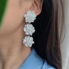 Acrylic Faux Pearl Flower Dangle Earring