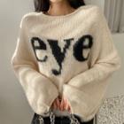 Eye Lettered Brushed Sweater