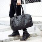 Woven Faux Leather Carryall