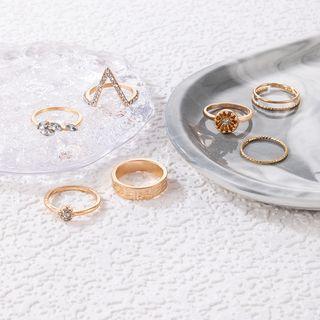 Set Of 7: Ring Gold - One Size
