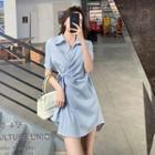 Short-sleeve Irregular Slim-fit Shirtdress