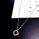 Rhinestone Hoop Pendant Necklace Black & Gold - One Size