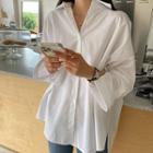 Plus Size Drop-shoulder Plain Shirt