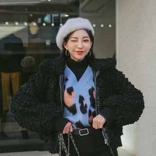 Curly Sherpa-fleece Zip Jacket