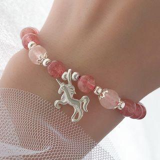 Unicorn Sterling Silver Bead Bracelet