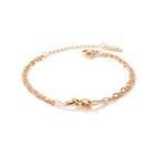 Fashion Creative Plated Rose Gold Knotted 316l Stainless Steel Double Bracelet Rose Gold - One Size