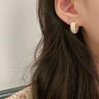 Faux Pearl Mini Hoop Earring 1 Pair - S925silver Earring - Gold - One Size