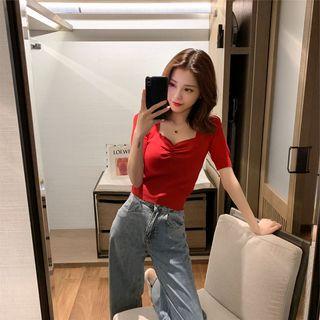 Short Sleeve Square Neck Top