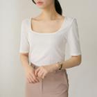 Square-neck Asymmetric-back Top