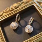 Cat Eye Stone Alloy Dangle Earring 1 Pr - Gold - One Size