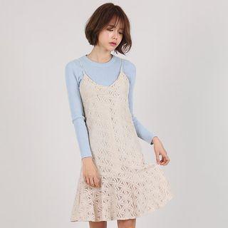 Spaghetti-strap Sheer Dress