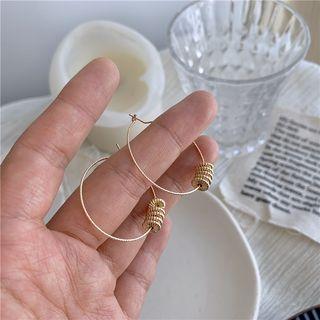 14k Gold-plated Five Small Ring Earrings  - A Pair Of Ear Pins