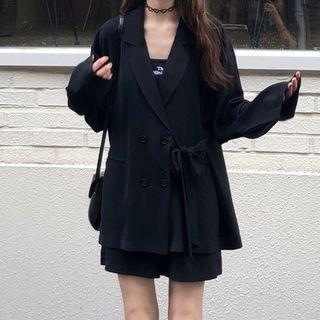 Plain Drawstring Blazer / Plain Shorts