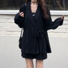 Plain Drawstring Blazer / Plain Shorts