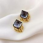Faux Crystal Square Alloy Hoop Earring As Shown In Figure - One Size