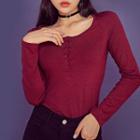 Adan Scoop-neck Slim-fit Henley