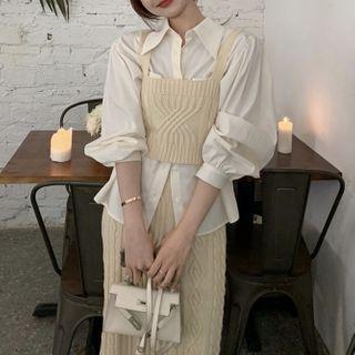 Strappy Knit Top / Midi Knit Skirt / Shirt