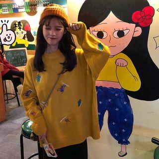 Dinosaur Embroidery Sweater