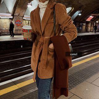 Tie-waist Corduroy Blazer