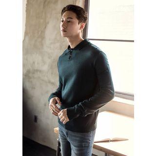 Colored Polo Knit Top