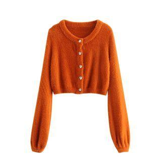Plain Cropped Cardigan / Camisole Top