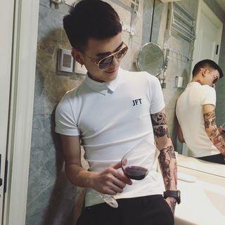 Short-sleeve Letter Embriodered T-shirt