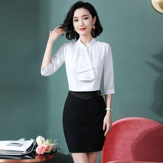 3/4-sleeve Top / Dress Pants / Pencil Skirt / Set