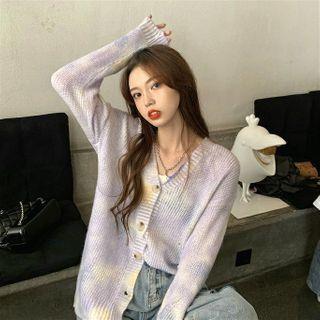 Tie-dye Cardigan As Figure - One Size