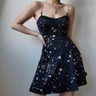 Star Print Slim-fit Sleeveless Dress