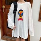 Printed Long-sleeve Tunic T-shirt