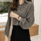 Long-sleeve Loose Fit Checked Shirt