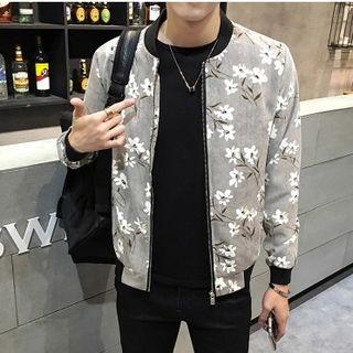 Floral Print Stand-collar Jacket